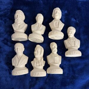 7 Vtg‎ Chalkware Composer Busts Lot